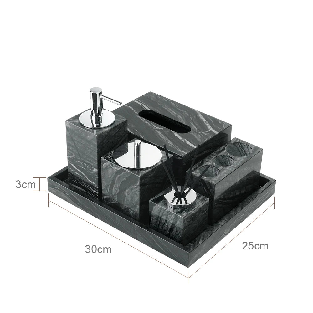 Black Marble Bathroom Set