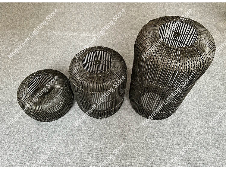 Wabi-Sabi Rattan Arc Pendant Lamp