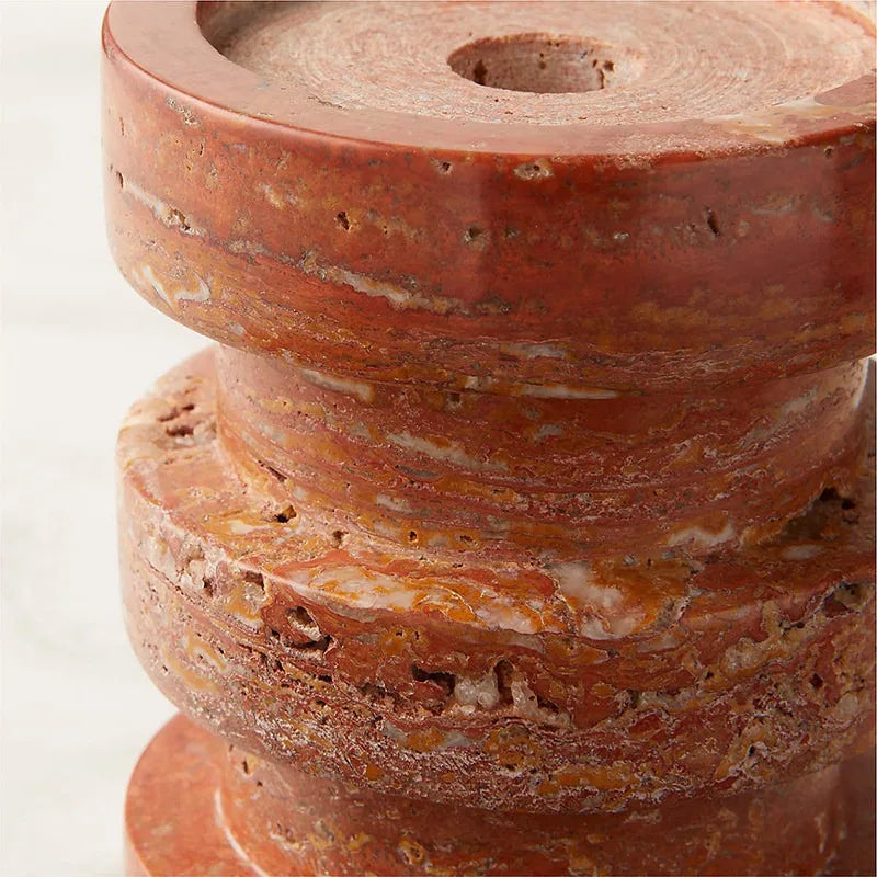 Wabi-Sabi Travertine Candle Holder