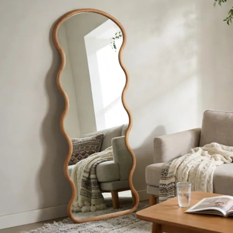 Boho Arched Natural Full-Length Wall Mirror