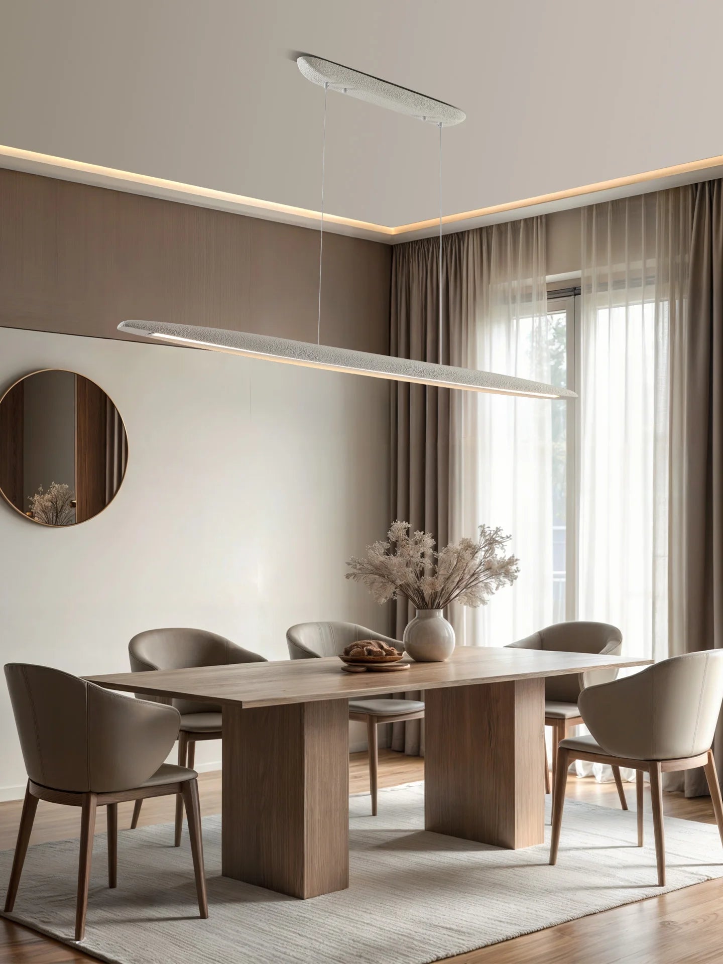 Wabi-Sabi Wood Linear Pendant Light