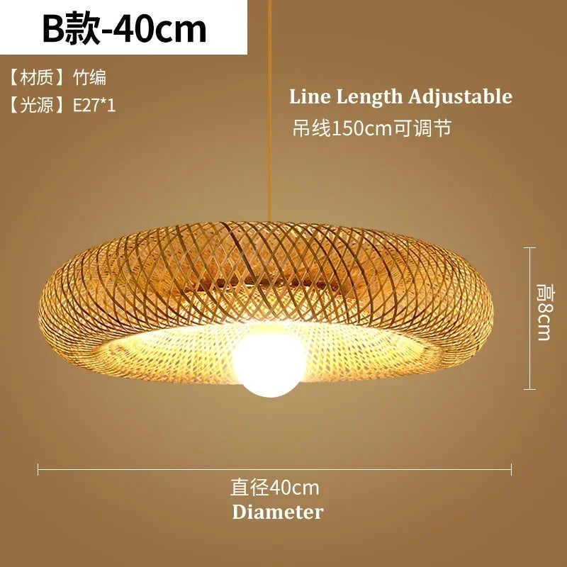 Retro Rattan Pendant Chandelier