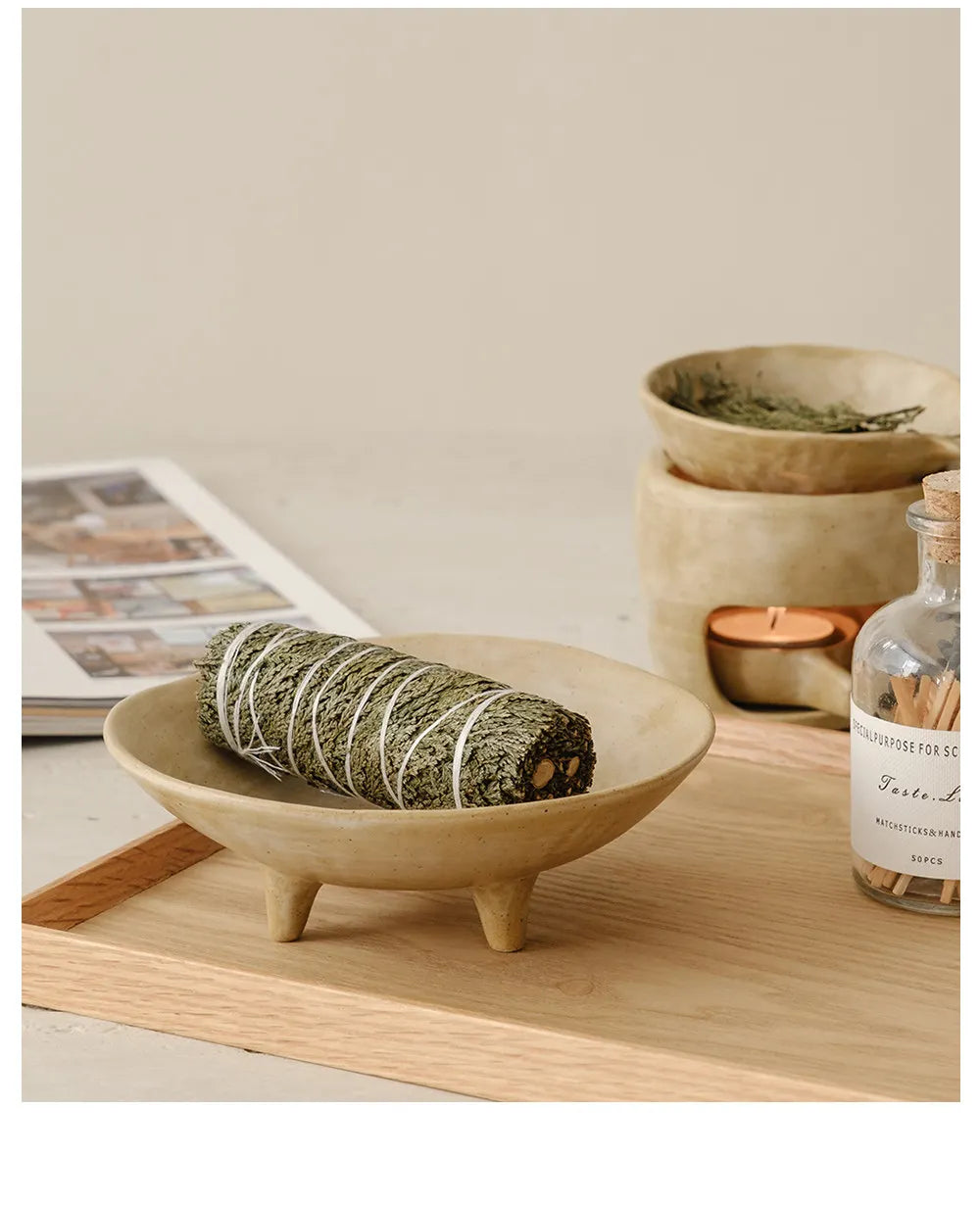 Wabi-Sabi Ceramic Incense Burner