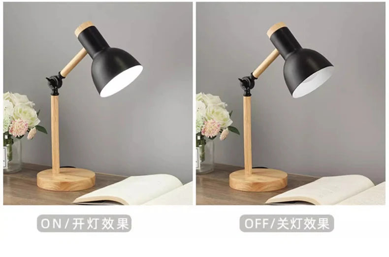 Nordic Wood Bedside Lamp