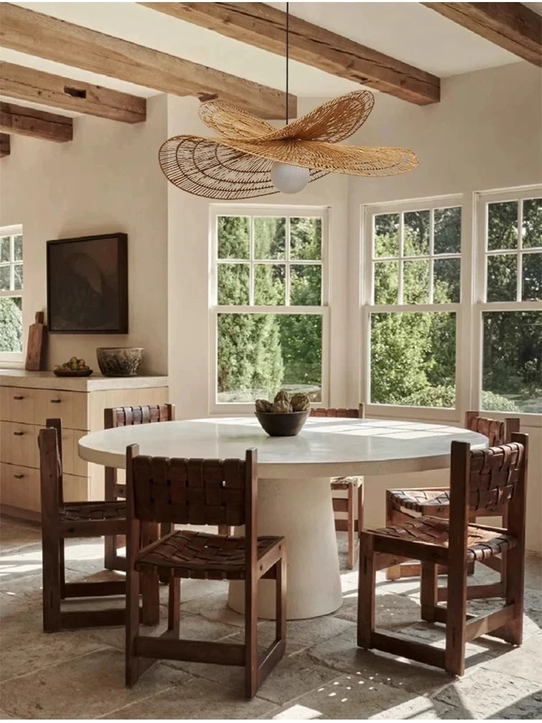 Wabi-Sabi Rattan Pendant Chandelier