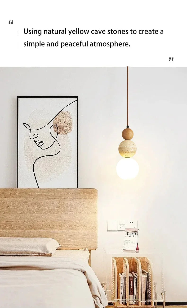 Cream-Style Stone Pendant Chandelier