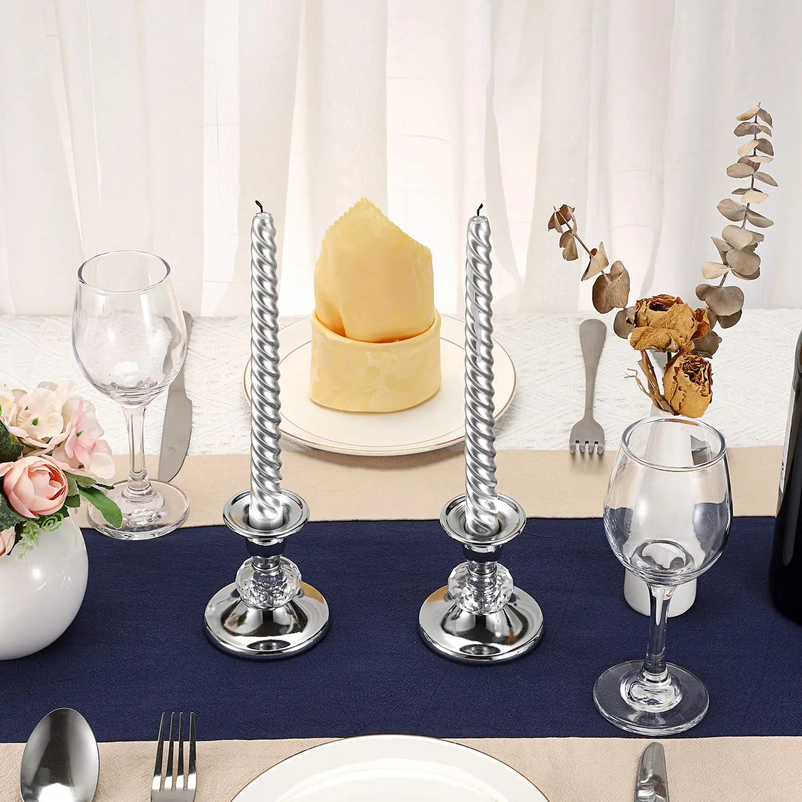 Vintage Crystal Candlestick (2-Piece Set)