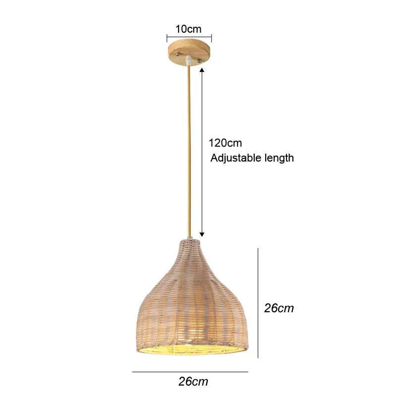 Retro Rattan Pendant Chandelier
