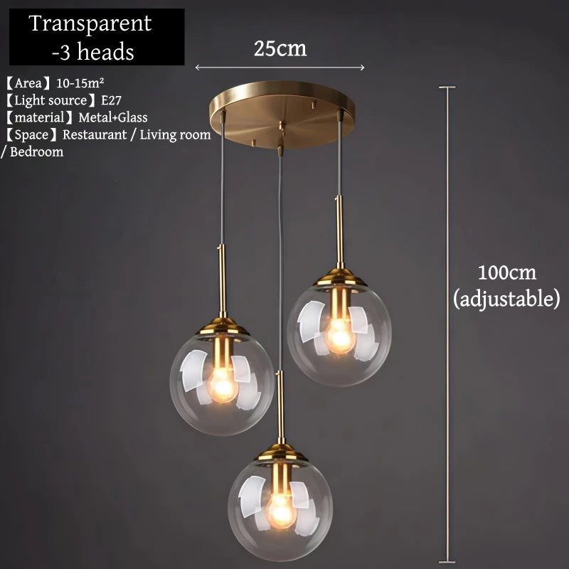 Modern Metal & Glass Chandelier