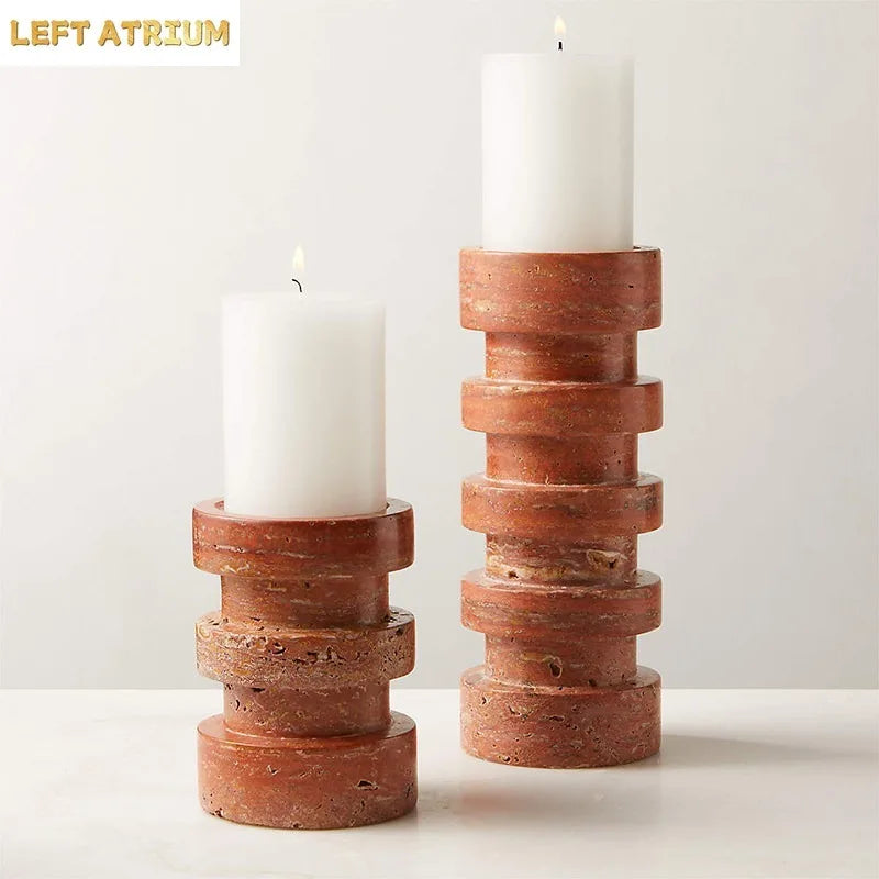 Wabi-Sabi Travertine Candle Holder