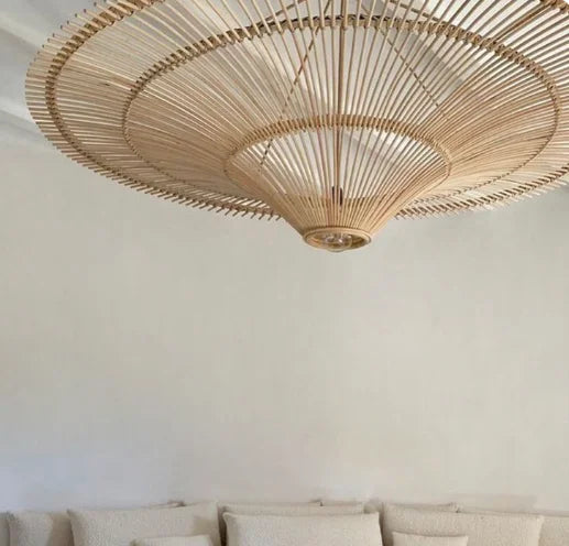 Wabi-Sabi Rattan Pendant Chandelier