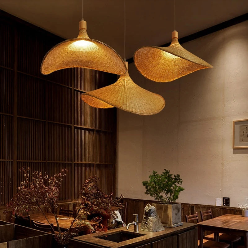 Retro Rattan Pendant Chandelier