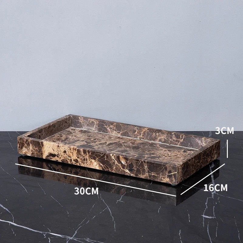 Dark Brown Marble Bath Set