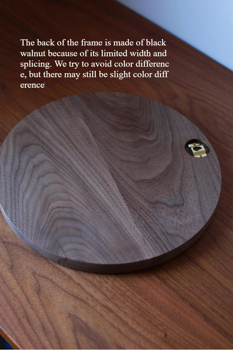 Rustic Round Walnut Wall Mirror