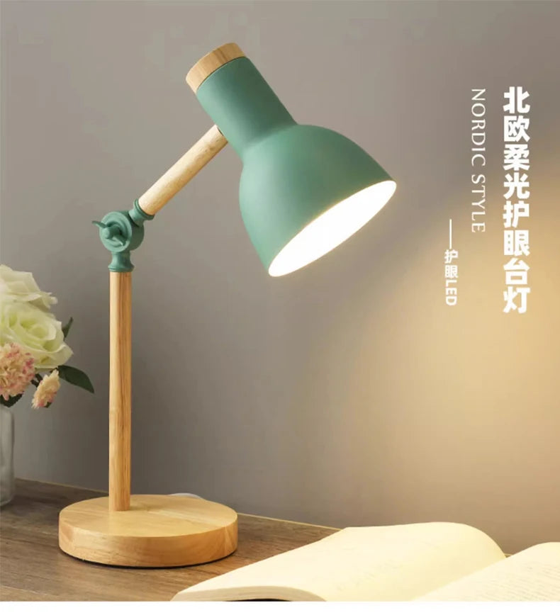 Nordic Wood Bedside Lamp