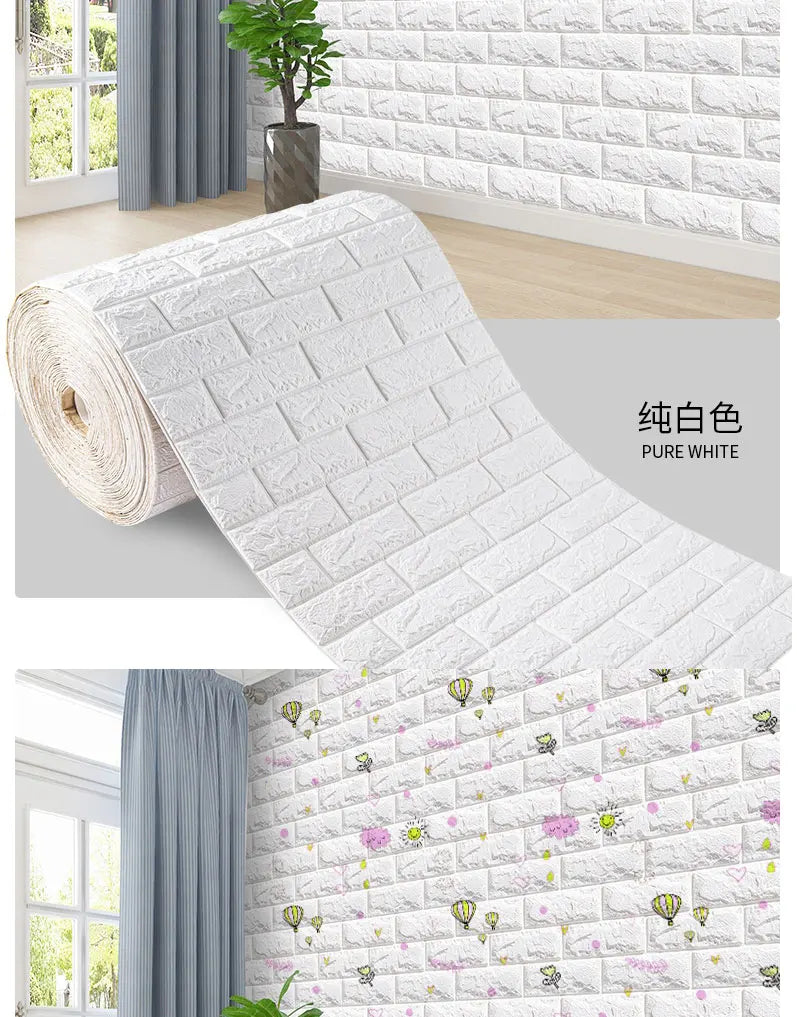 3D Brick Wall Panel Stickers