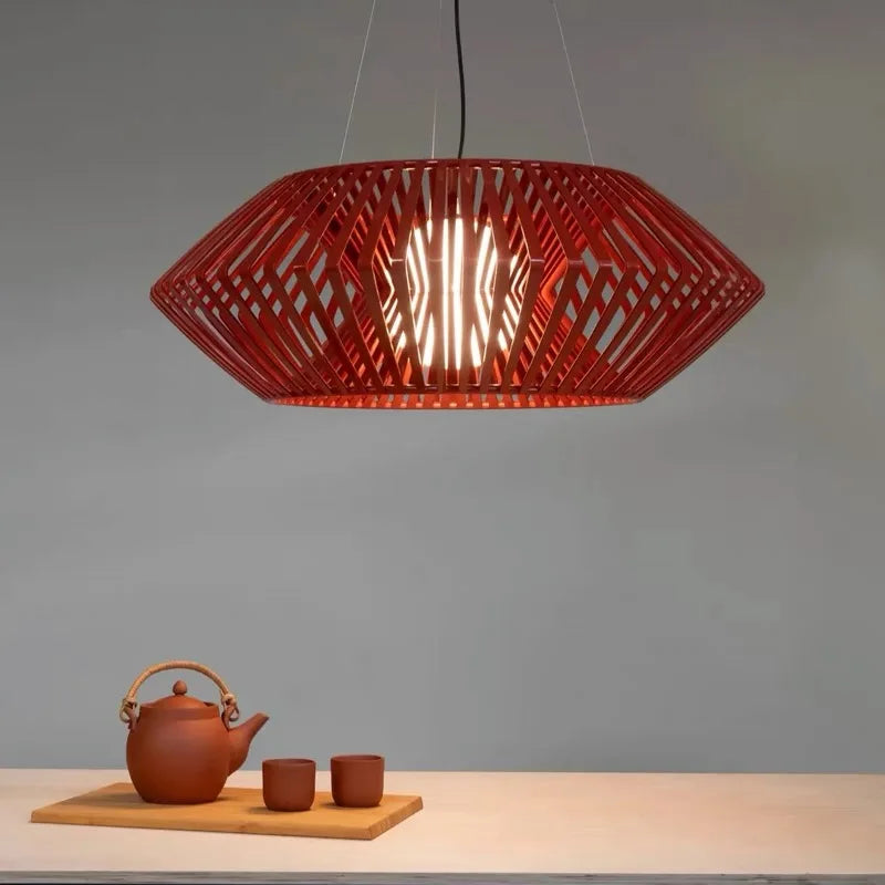 Wabi-Sabi Rattan Pendant Chandelier