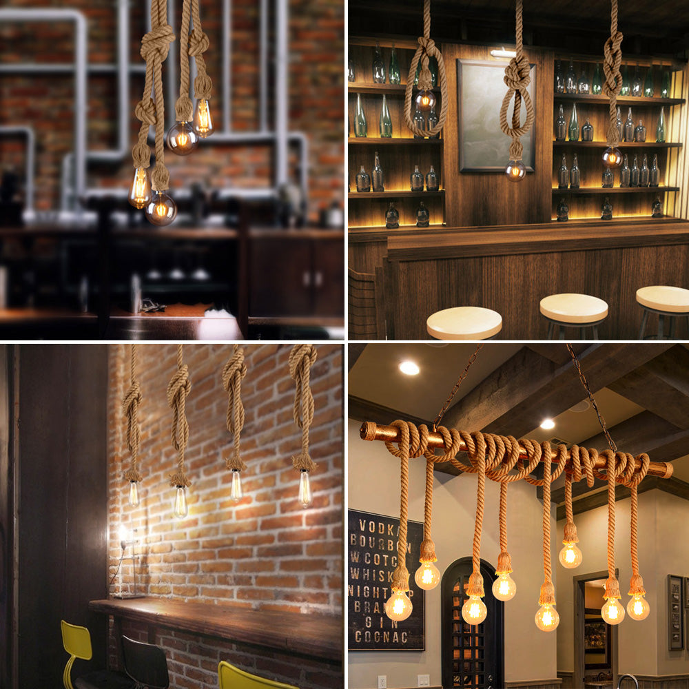Hemp Rope Industrial Pendant Light