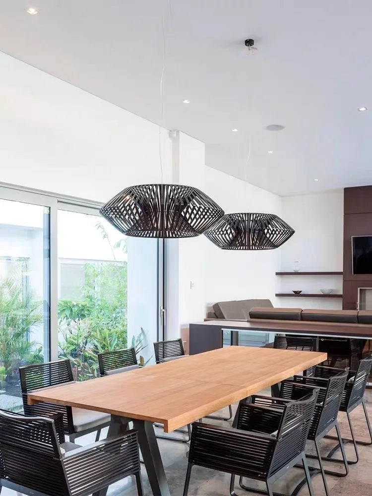 Wabi-Sabi Rattan Pendant Chandelier