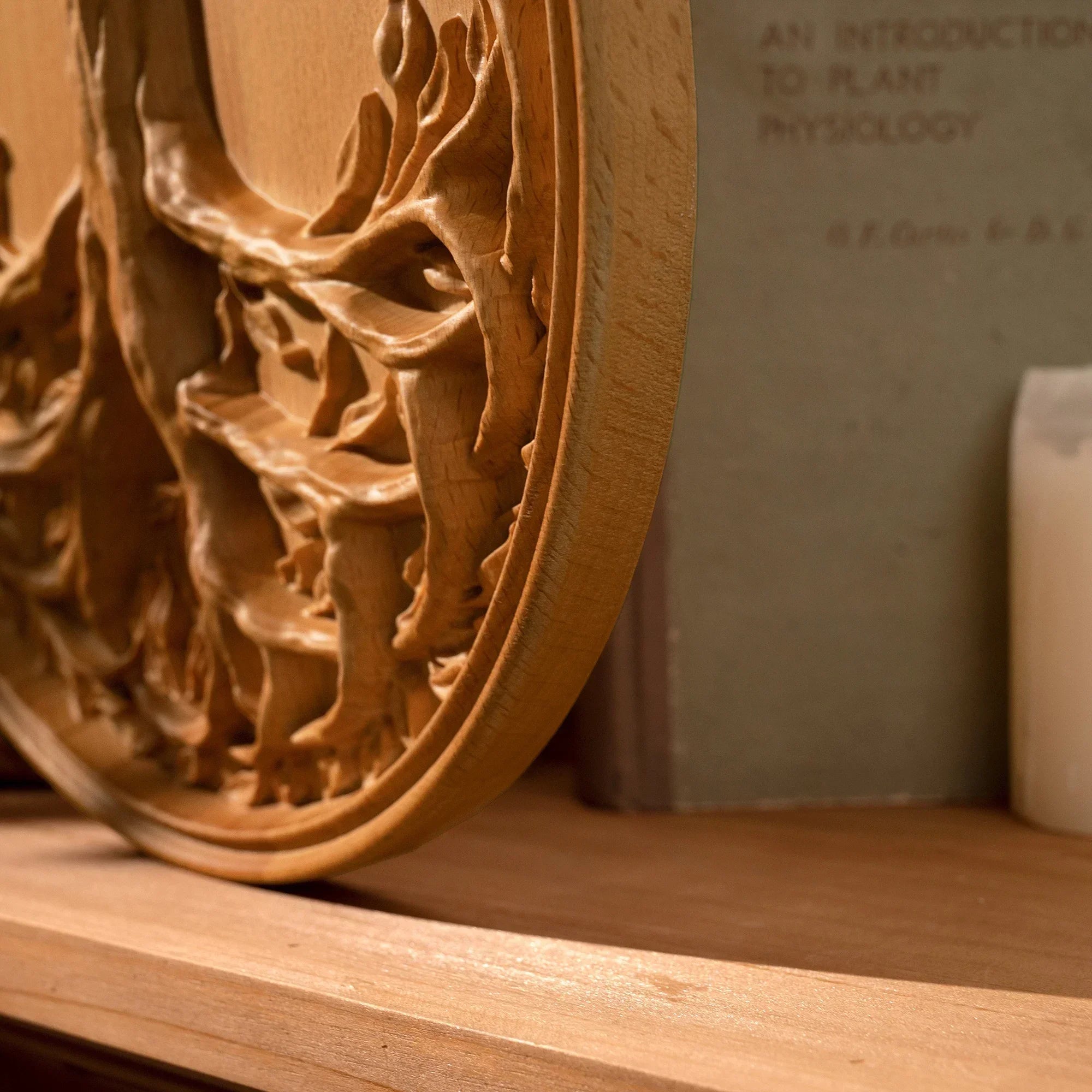 Art Deco Natural Wood Wall Sign
