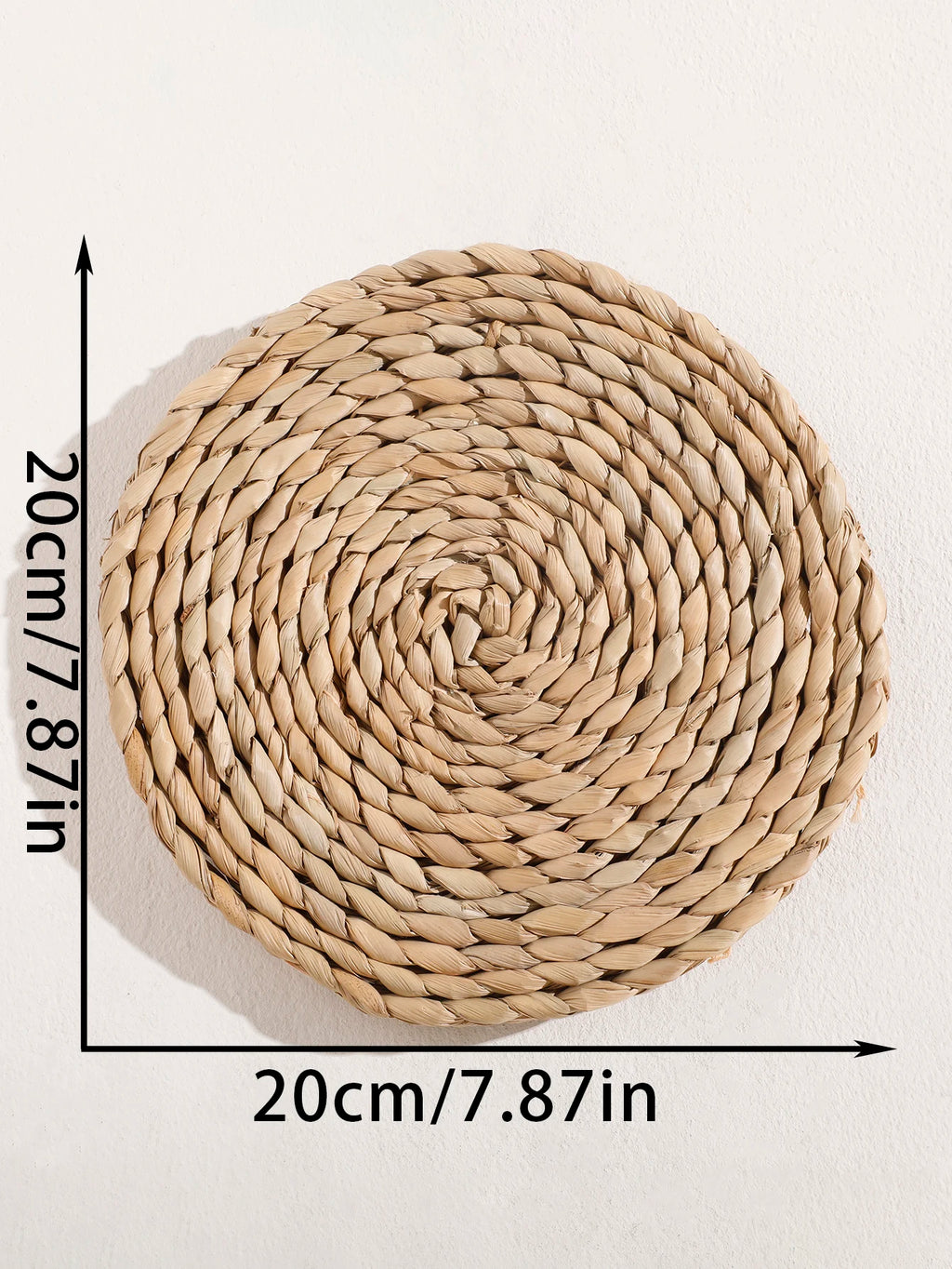 Boho Round Beige Woven Wall Basket