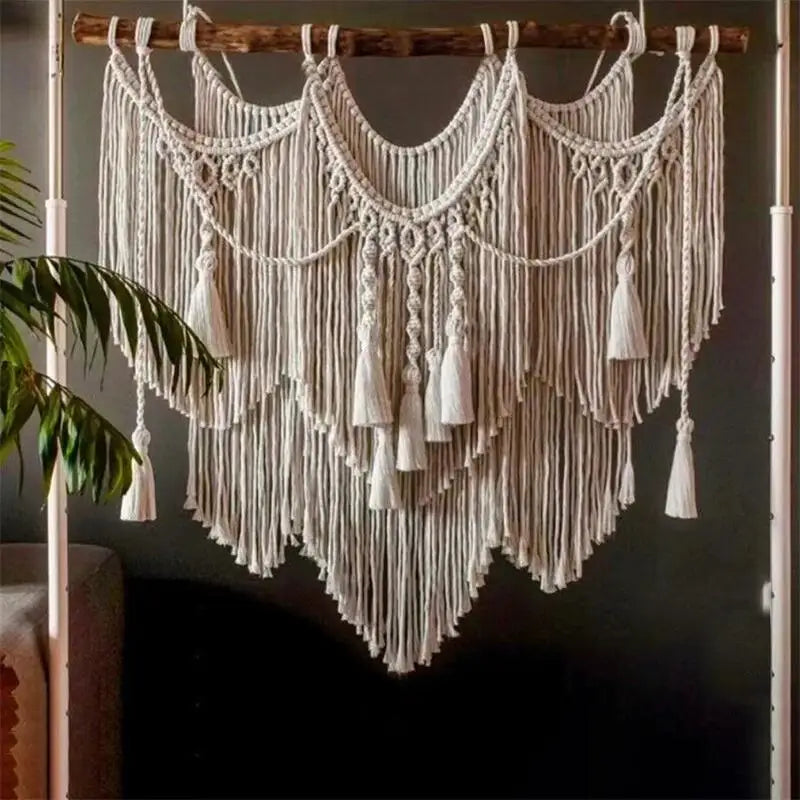 Boho Round Beige Macrame Wall Hanging