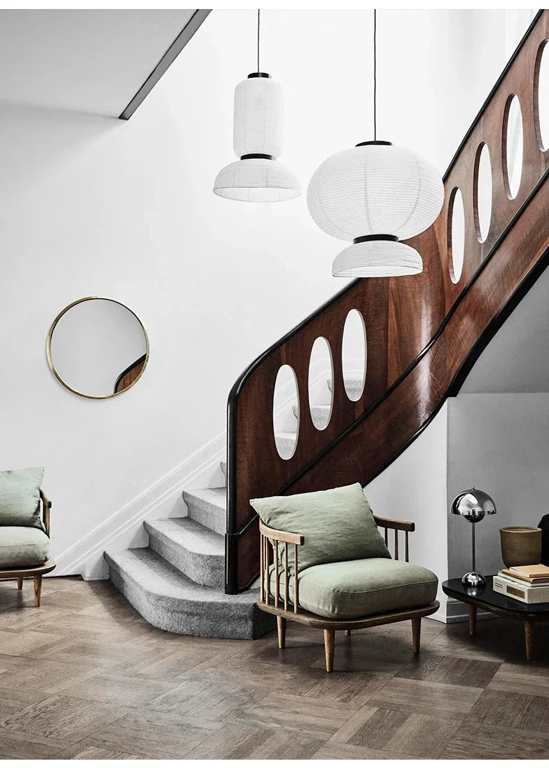 Wabi-Sabi Paper Arc Pendant Lamp