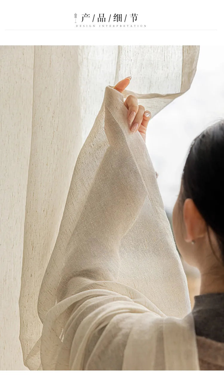 Modern Cotton-Linen Sheer Curtain