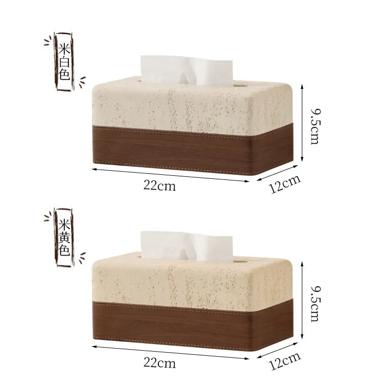 Thickened Travertine Tissue Box
