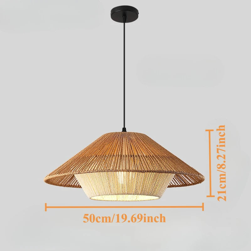 Retro Rattan Pendant Chandelier