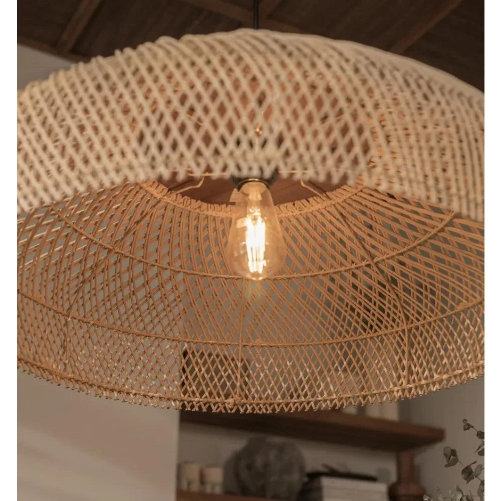 Wabi-Sabi Rattan Pendant Chandelier