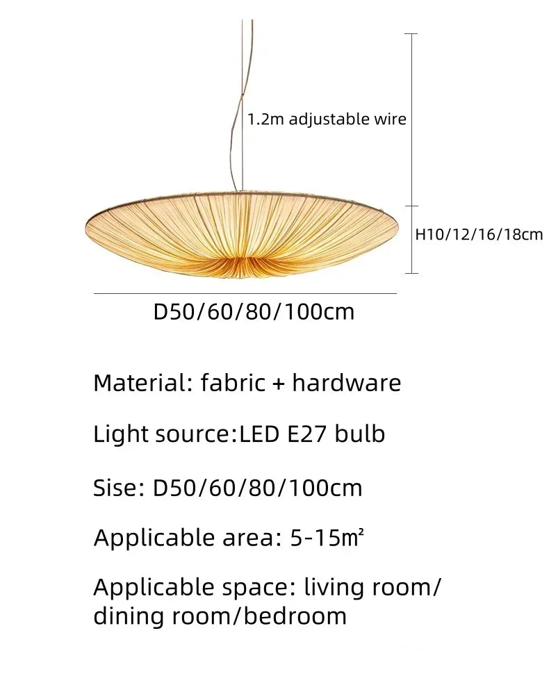 Wabi-Sabi Fabric Pendant Chandelier