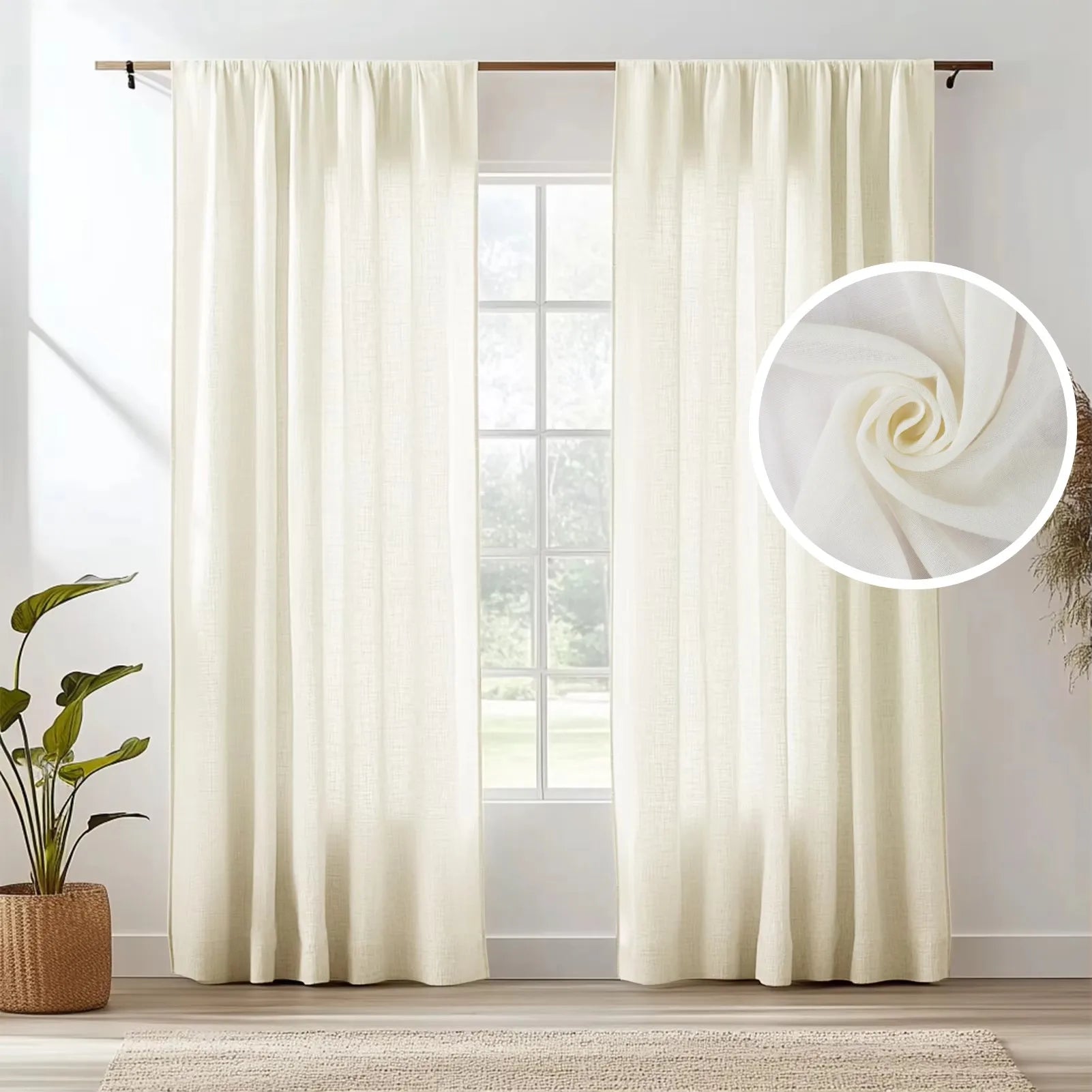 Modern Linen Sheer Curtains