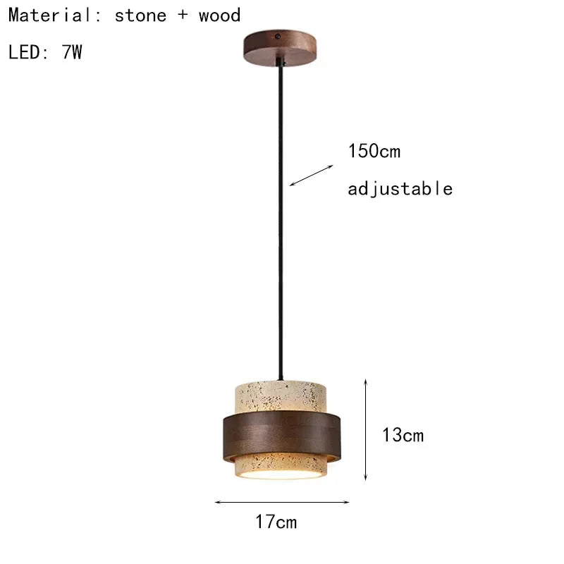 Wabi-Sabi Stone Pendant Lamp