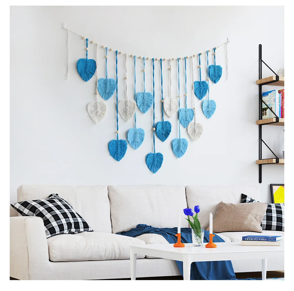 Leaf Tassel Macrame Panel
