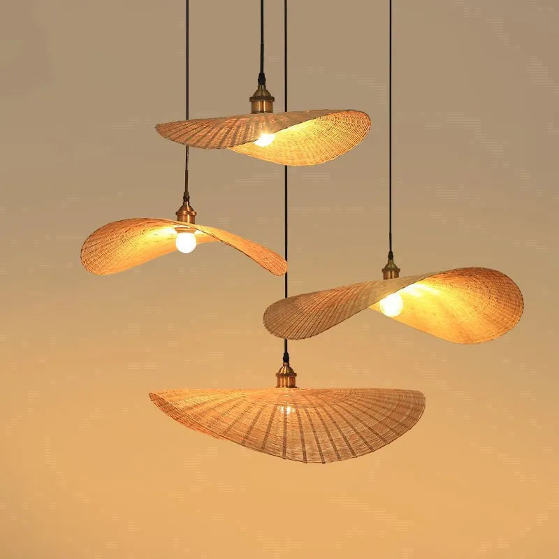 Vintage Rattan Pendant Chandelier