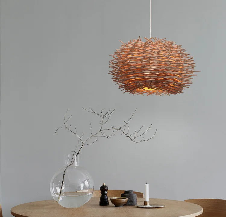 Retro Rattan Pendant Chandelier