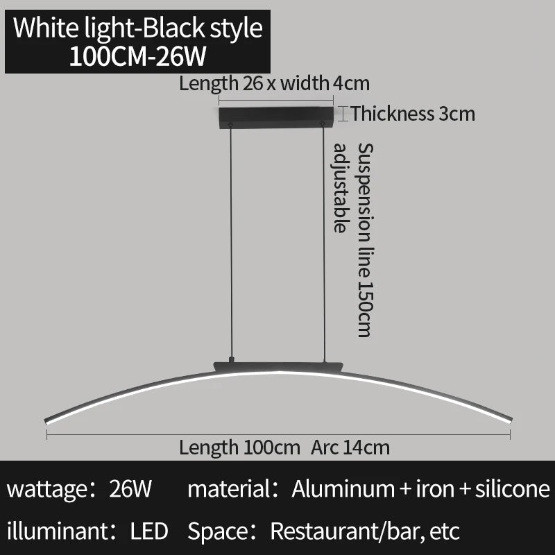 Contemporary Arc Pendant Lamp