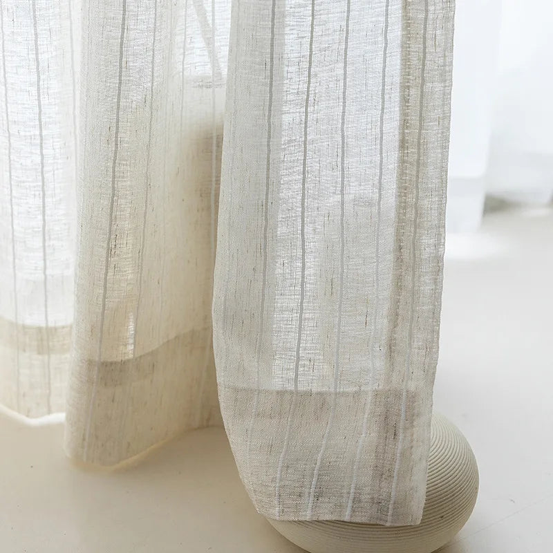 Japandi Cotton-Linen Sheer Curtains