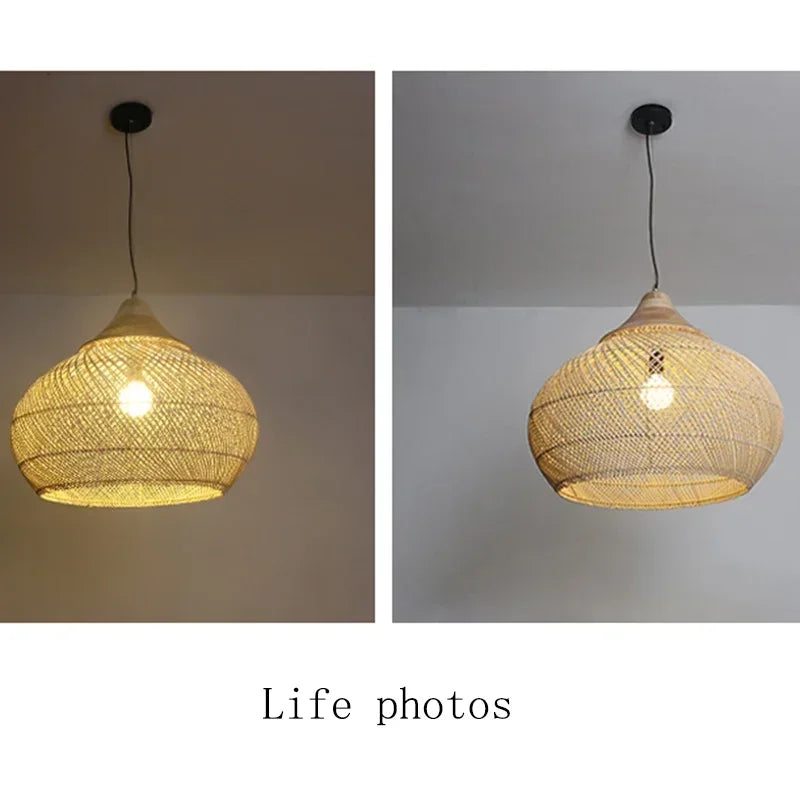 Wabi-Sabi Rattan Pendant Chandelier