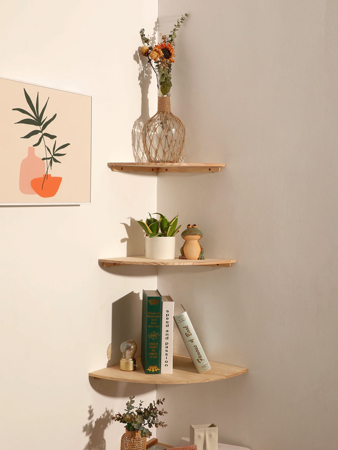 Floating Corner Wall Shelf