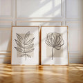 Set of 2 Modern Rectangular Beige Canvas Wall Art