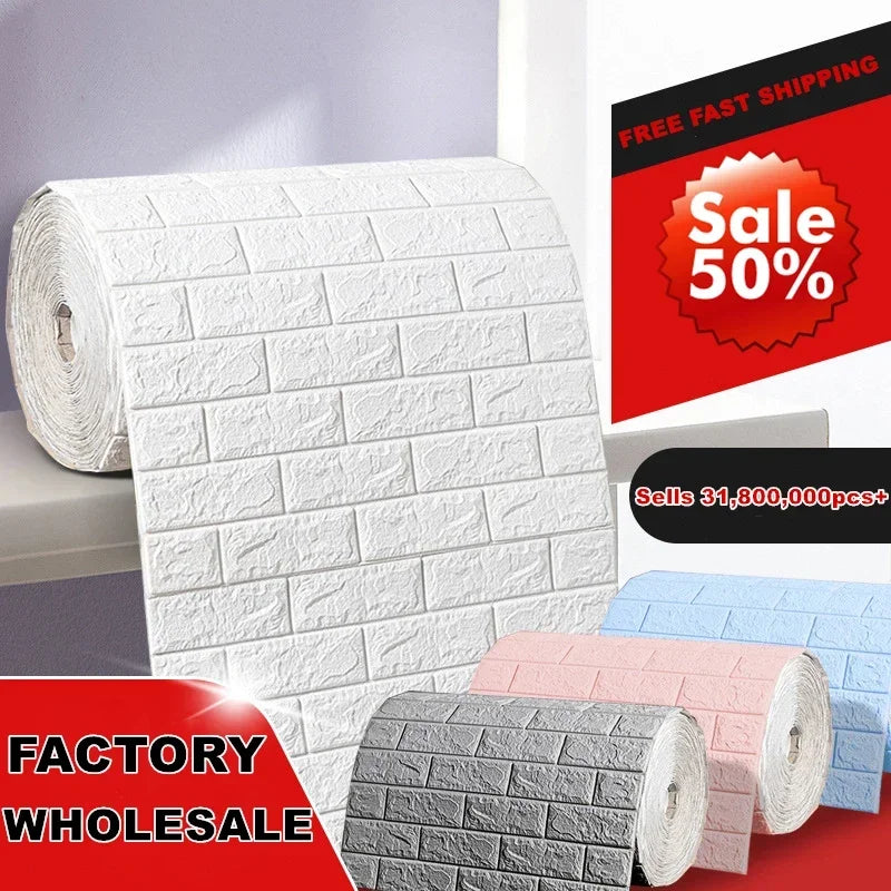 3D Foam Brick Wallpaper