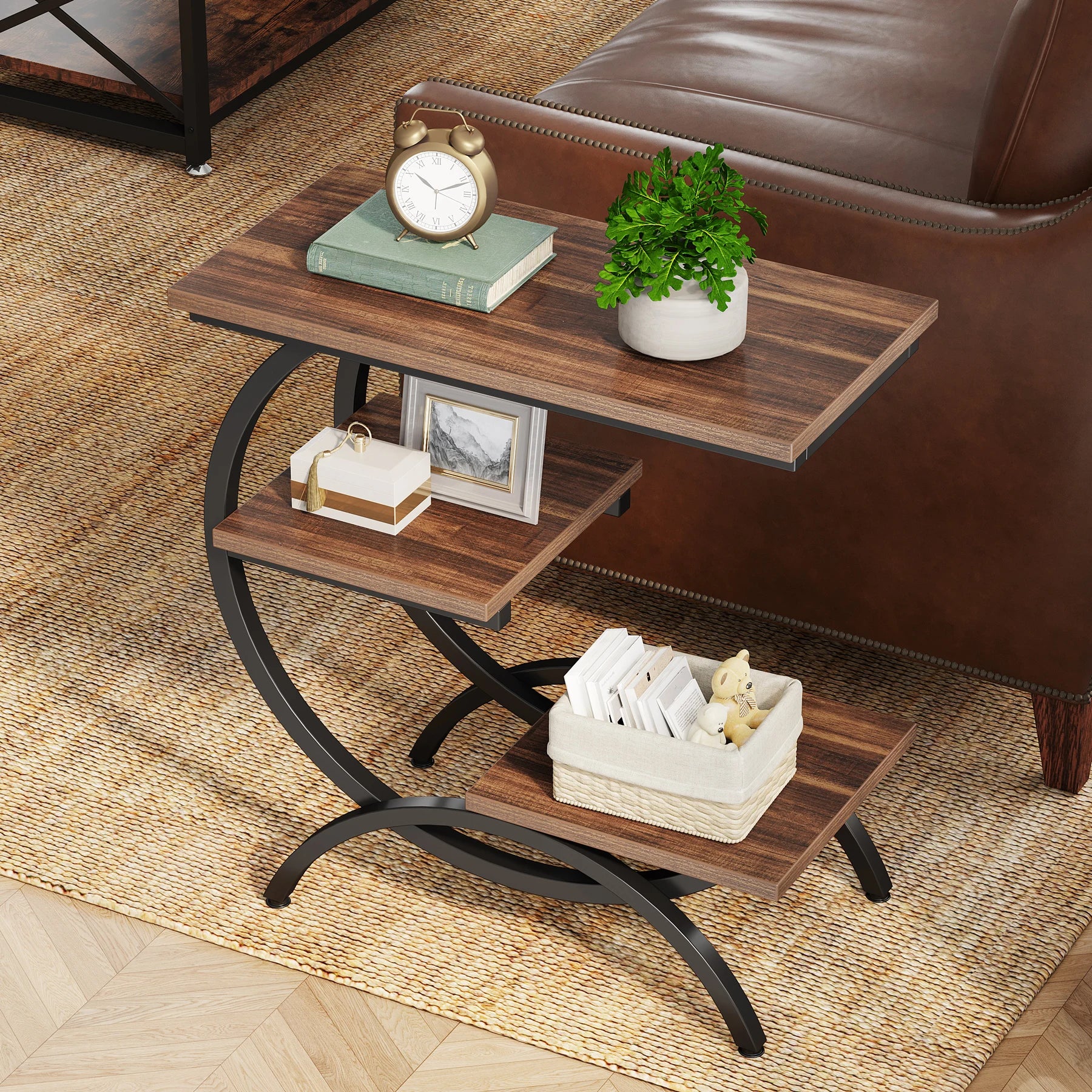 C-Shaped Sofa Side Table