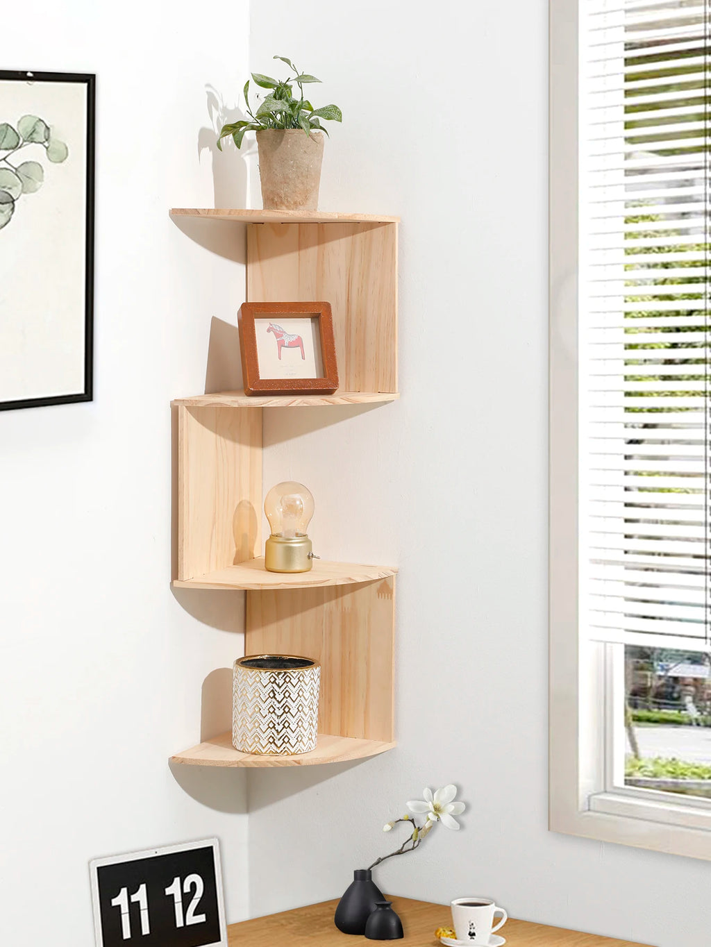 Floating Corner Wall Shelf