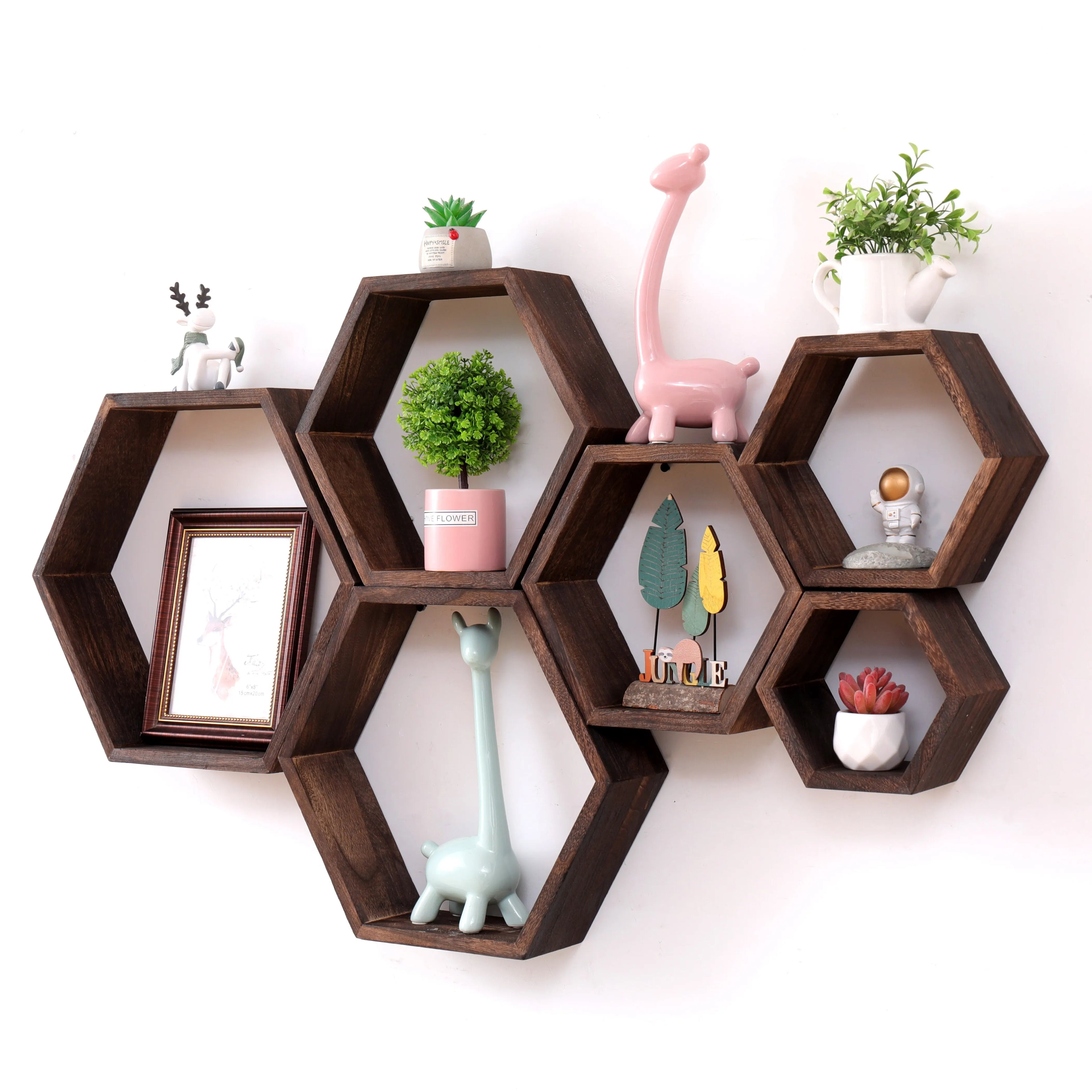 Hexagon Floating Wall Shelf