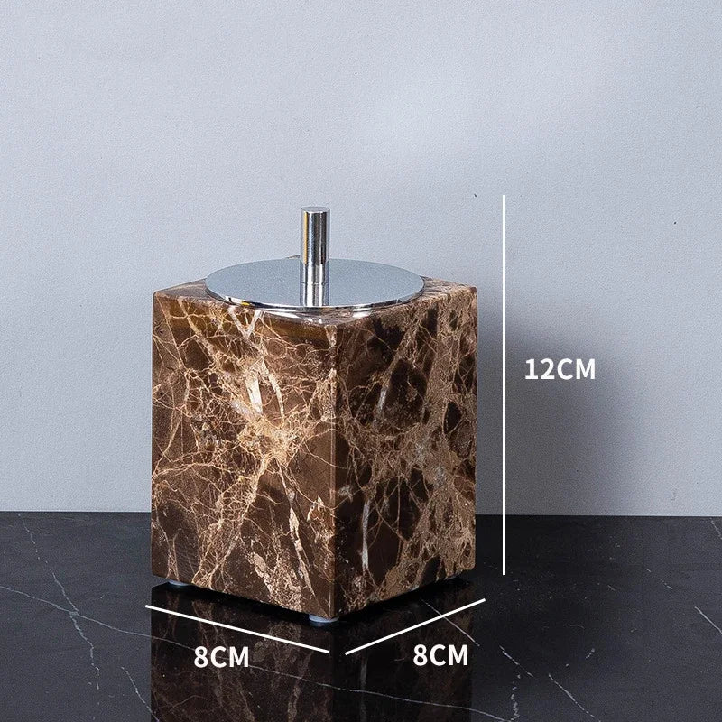 Dark Brown Marble Bath Set