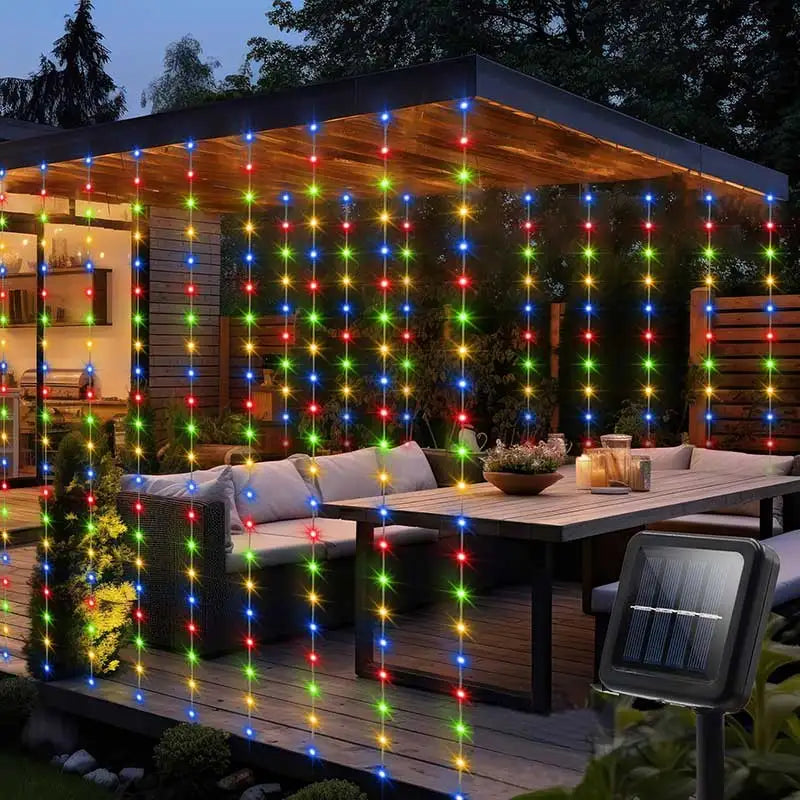 Solar Curtain Fairy Lights