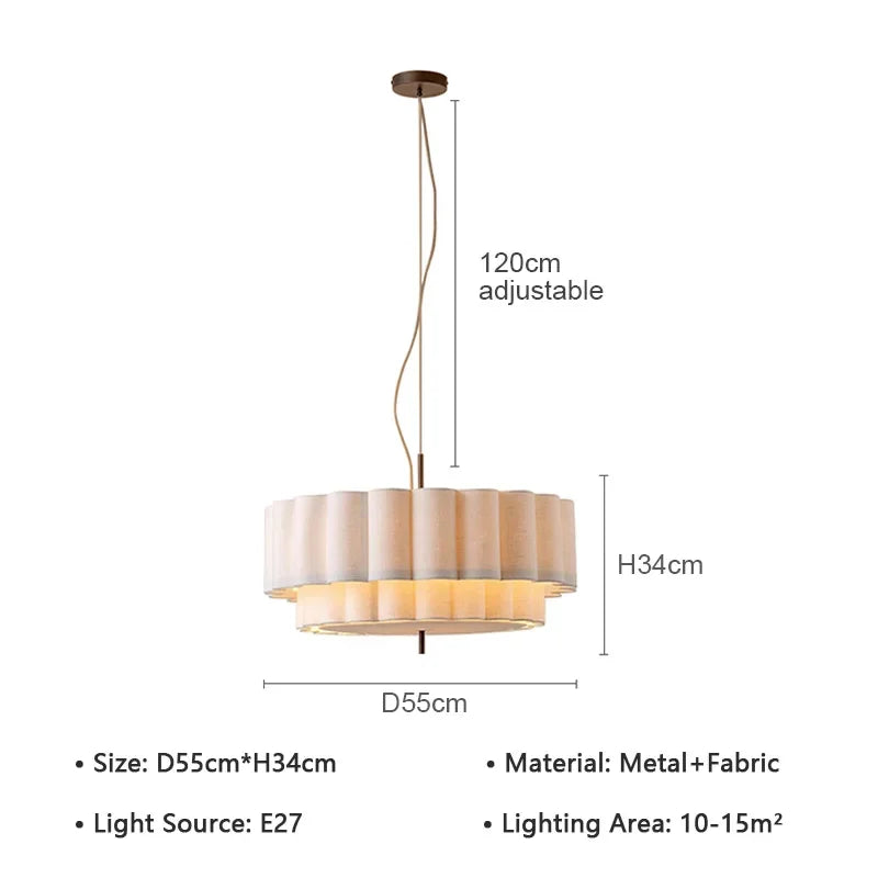 Wabi-Sabi Fabric Pendant Lamp