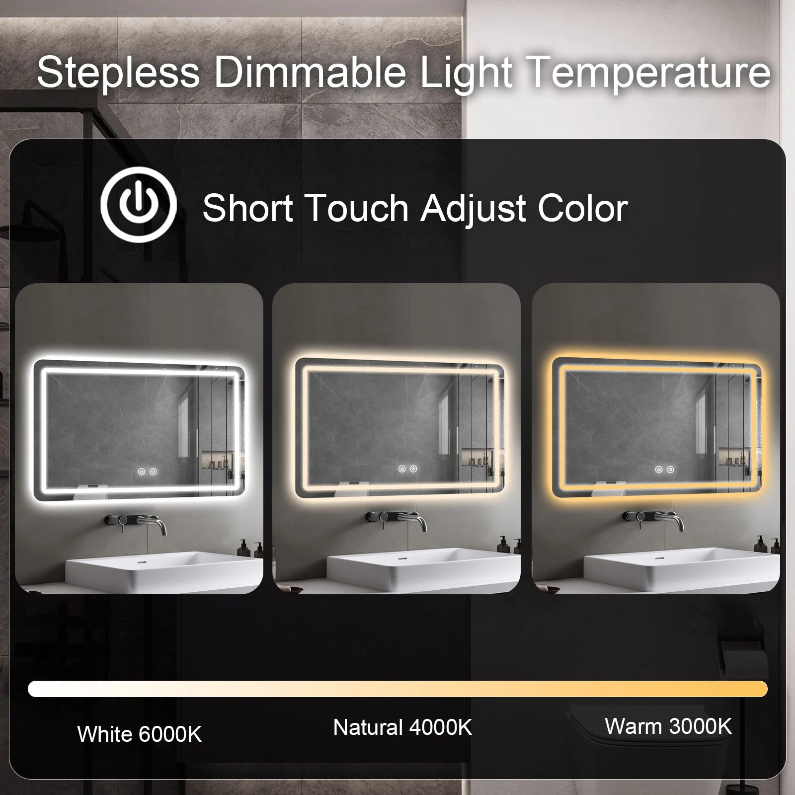 Dimmable LED Bathroom Mirror